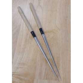 Moribashi of titanium - handle of wood and buffalo horn - Sizes: 29 / 32cm