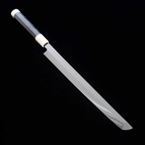 Sakimaru Takobiki SUISIN obra de Ikeda Yoshikazu, Shirogami no.3, acabado de espejo,mango octogonal de Ébano y marfil artificial (300mm)