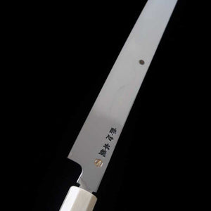 Sakimaru Takobiki SUISIN obra de Ikeda Yoshikazu, Shirogami no.3, acabado de espejo,mango octogonal de Ébano y marfil artificial (300mm)