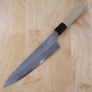 Sakai Kikumori Kikuzuki Nashiji Gyuto Acier Blanc n°2 manche octogonal en magnolia (210 mm)