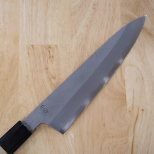 Sakai Kikumori Kikuzuki Nashiji Gyuto Acier Blanc n°2 manche octogonal en magnolia (210 mm)