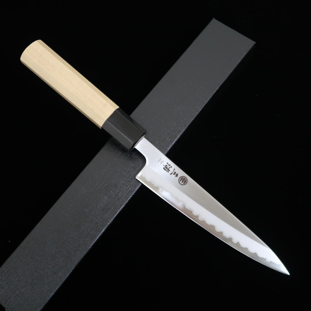 三浦MIURA　ペティ　白紙一号　ステン割込　朴八角柄（135/150mm）