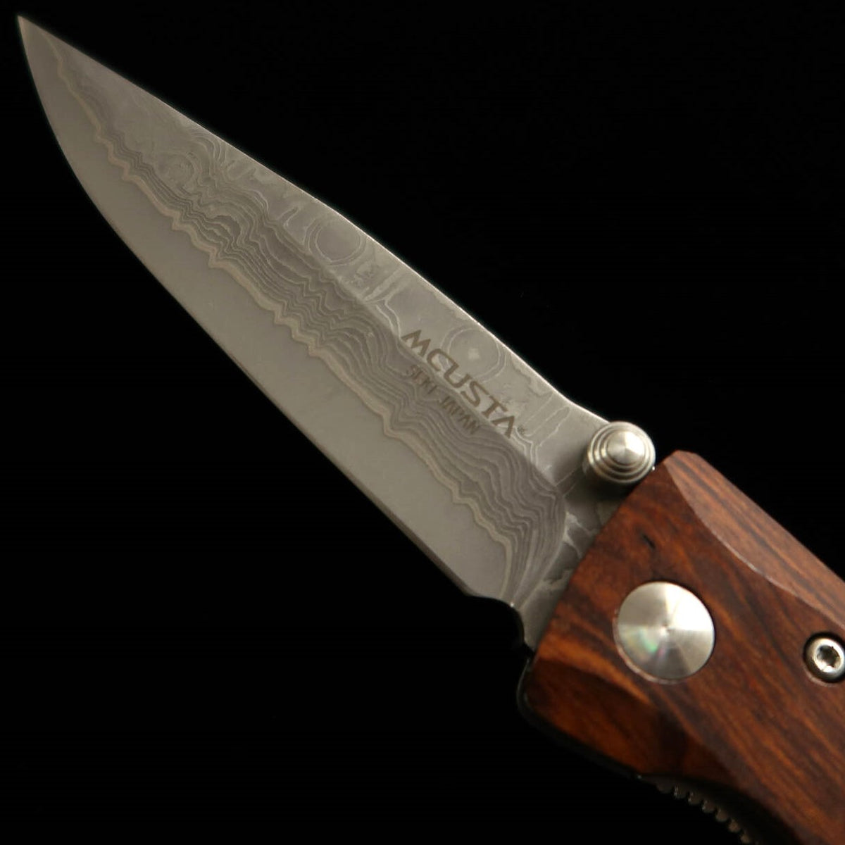 MCUSTA Classic Wave Damasco Ironwood Faca Dobrável MC-0018D (85mm)