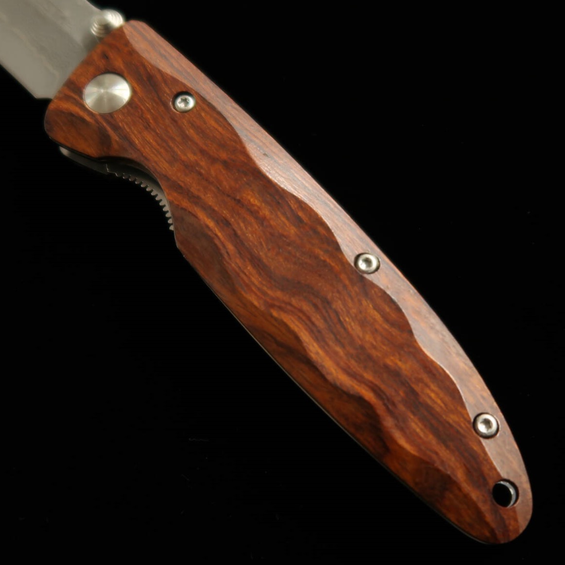 MCUSTA Classic Wave Damasco Ironwood Faca Dobrável MC-0018D (85mm)