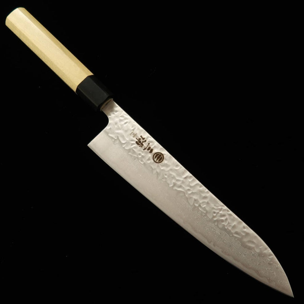 MIURA, Gyuto, AUS10 (10A), Finition martelée et damassée, Manche octogonal en magnolia (210 mm / 240 mm)