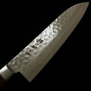 SUISIN Suisin Cabo de vinho Santoku VG10 Damasco martelado (180 mm)