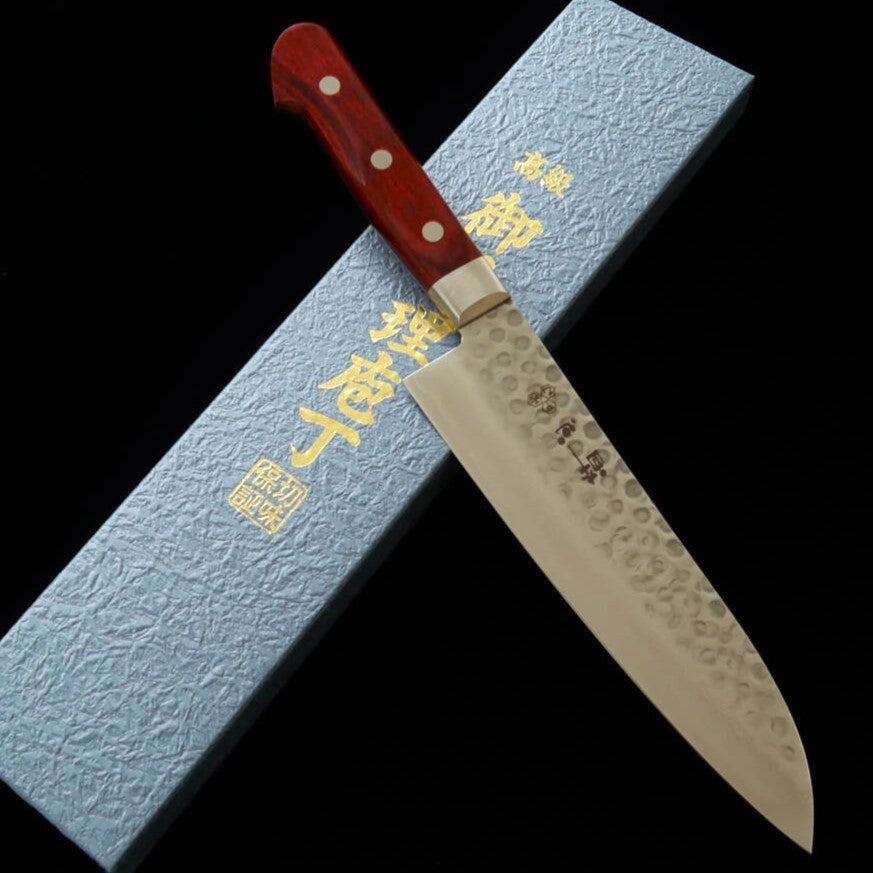 SUISIN Mango de vino Santoku VG10 martilleado Damasco (180 mm)