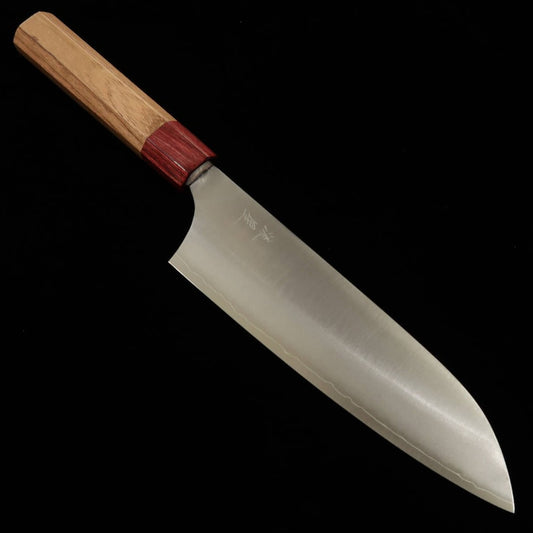 STYLE-K Makoto Kurosaki - Ryusei - Santoku Knife, Blue Paper Super, American Cherry Handle (170mm)