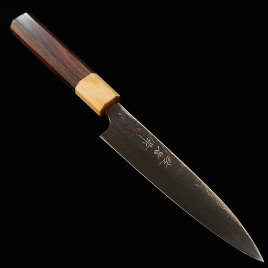 Saji Takeshi (SAJI TAKESHI) Petty VG10 Damasco de color, mango octogonal de palisandro (130 mm)