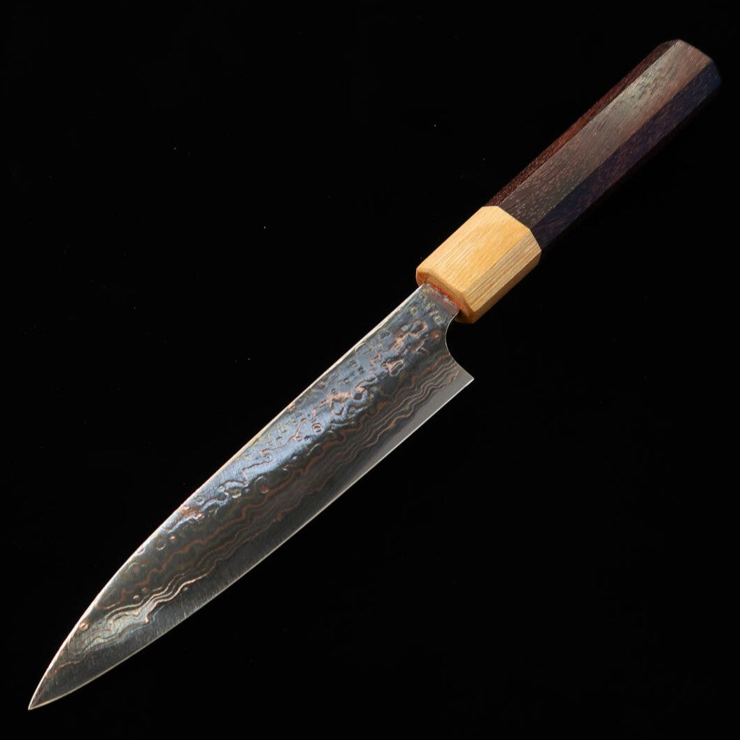 Saji Takeshi SAJITAKESHI Petty VG10 Damasco colorido, cabo octogonal de jacarandá (130mm)