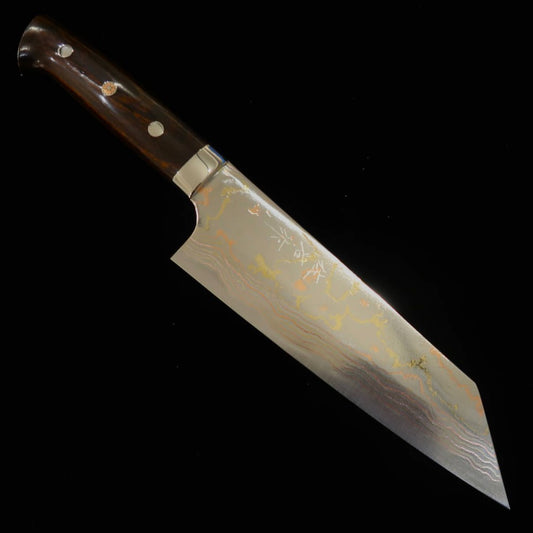 SAJI TAKESHI Damasco Colorido Faca Bunka Ironwood (175mm)