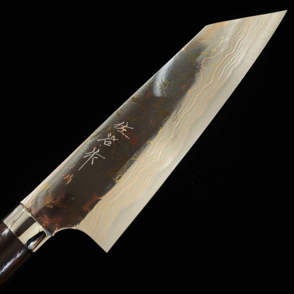 SAJI TAKESHI Aço Azul nº 2 Damasco Colorido Faca Bunka Ironwood (175mm)