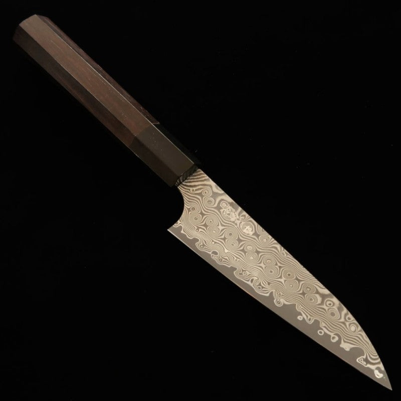 NIGARA Nigara Hamono Petty SG2 Patrón oscuro Damasco Mango de búfalo y ébano (120 mm)
