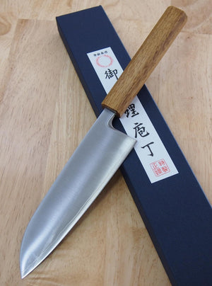 Santoku MIURA Powdered High Speed Steel Oak Octagonal Handle (165mm)