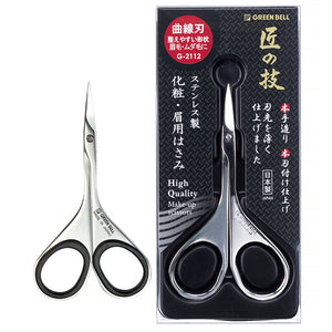 GREEN BELL Green Bell Takumi no Waza Tijeras de acero inoxidable para maquillaje y cejas G-2112