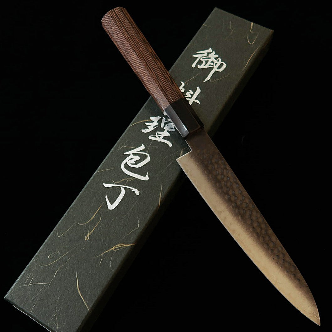 Miura MIURA petty VG10 Damasco martelado escurecido, cabo octogonal em wengué (150 mm)