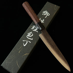 Miura MIURA petty VG10 Damasco martelado escurecido, cabo octogonal em wengué (150 mm)