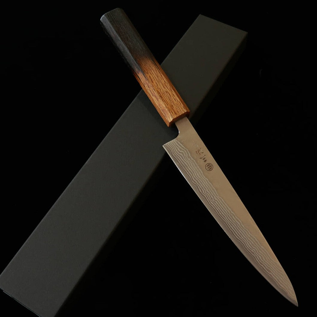Miura MIURA Petty 440C, damasco mate, mango octogonal con laca quemada