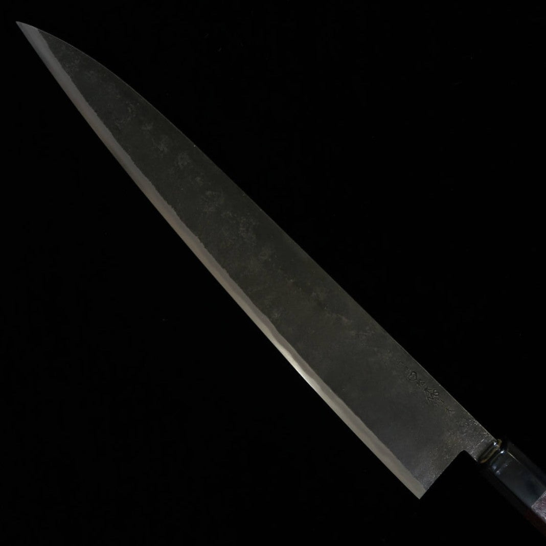 TAKEDA Hamono forja a mano Bitchū sujihiki/yanagiba de doble filo extra grande acero Hitachi Aogami Super (270 mm)