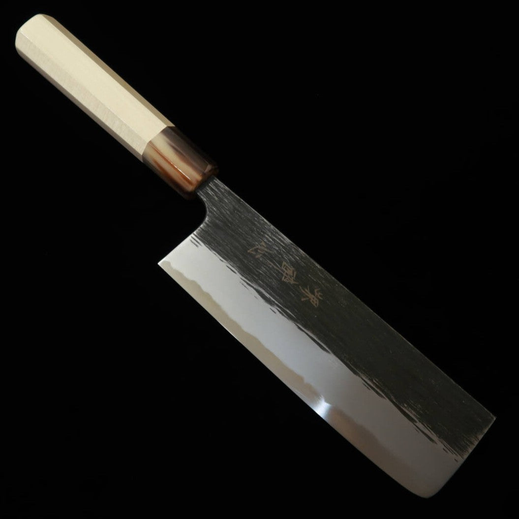 SUISIN Suisin Obra de Kenji Togashi, forja negra, acero Shirogami #2, nakiri, mango octogonal de magnolia (165 mm)