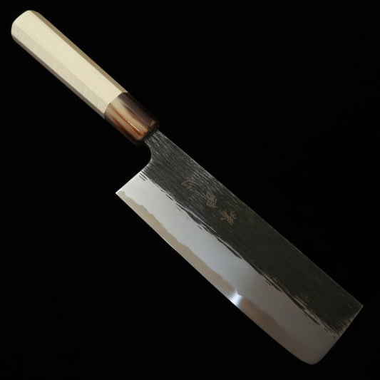 Suisin SUISIN par Kenji Togashi, forgeron, Nakiri en acier blanc n°2 forgé noir, manche octogonal en magnolia (165 mm)