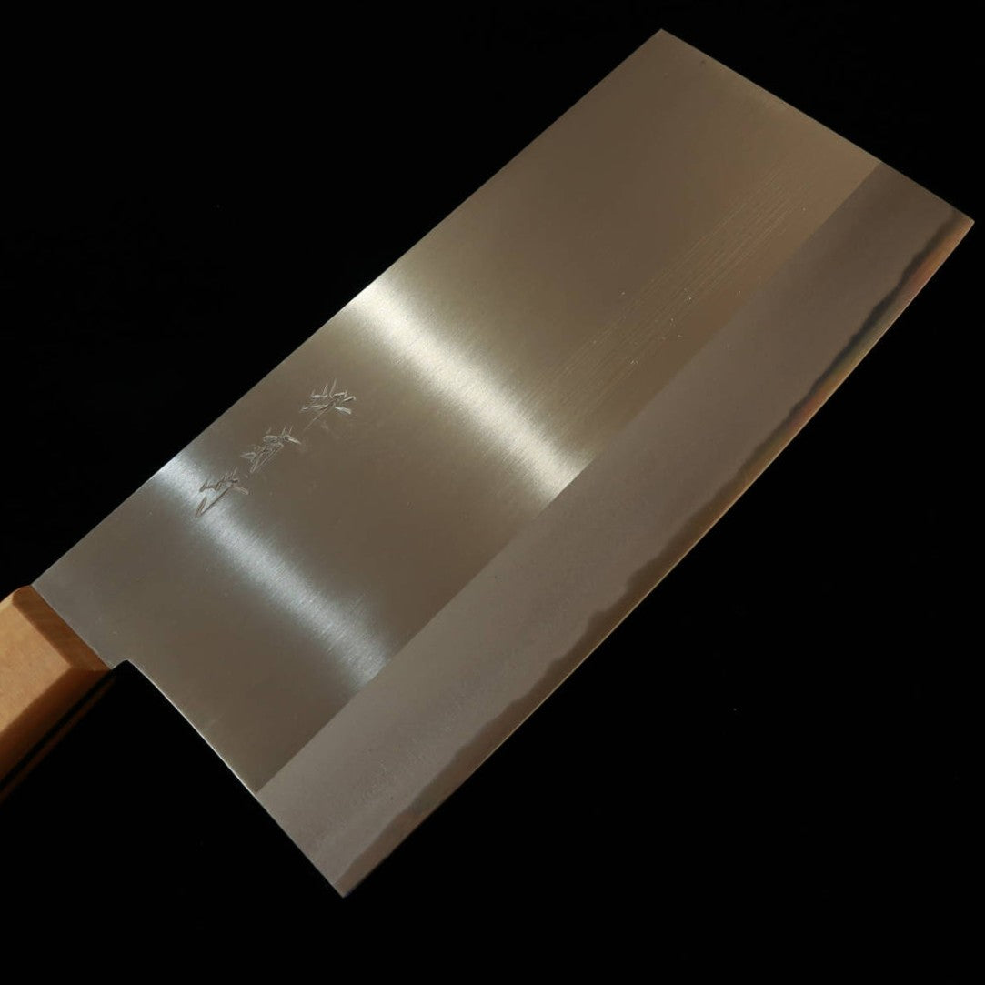 Sakai Kikumori 堺菊守 acero blanco nº2, cuchillo Hana de grosor medio (220 mm)