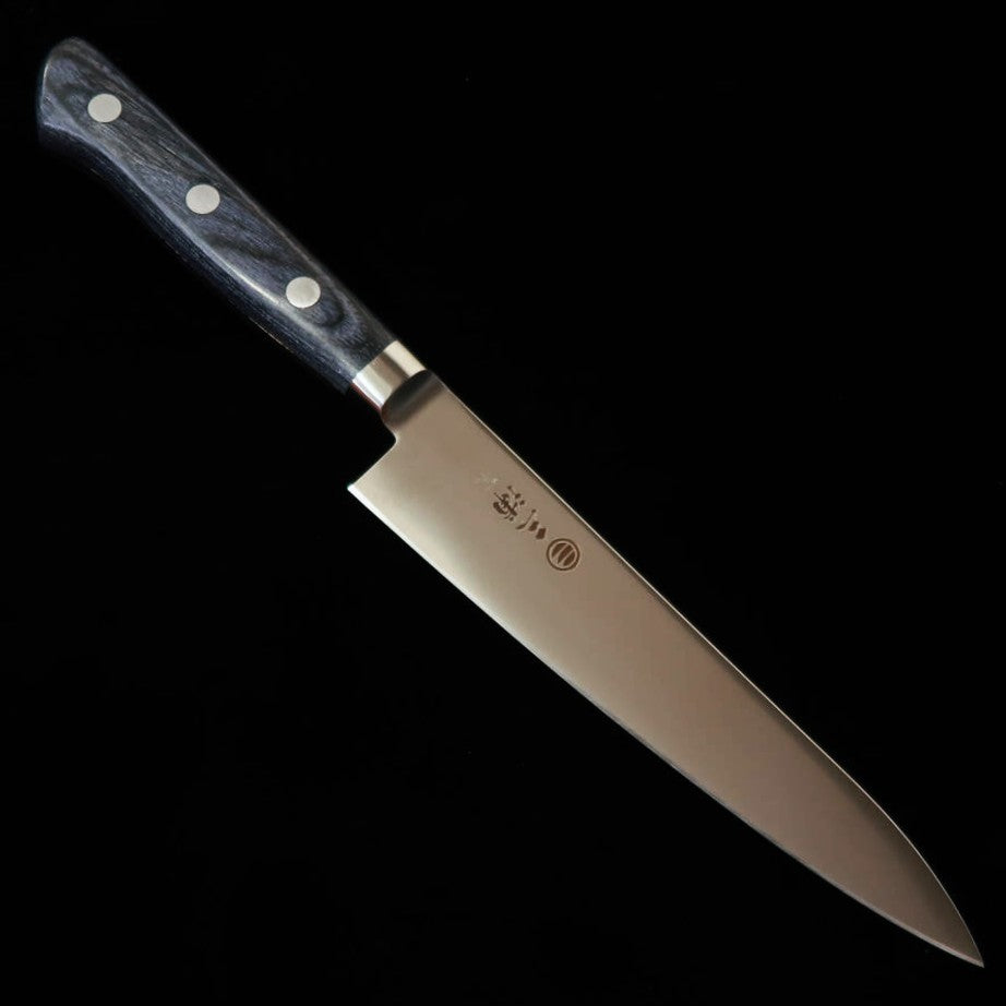 MIURA Petty, AUS8 with Blue Plywood Handle (120/150mm)