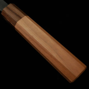 Kamo Hamono Seisakusho Nakiri acero Aogami acabado negro Damasco mango octogonal de sakura (165 mm)