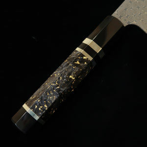 二唐刃物鍛錬所NIGARA 暗紋 牛刀 SG2 ダマスカス カーボンファイバーハンドル（210mm）