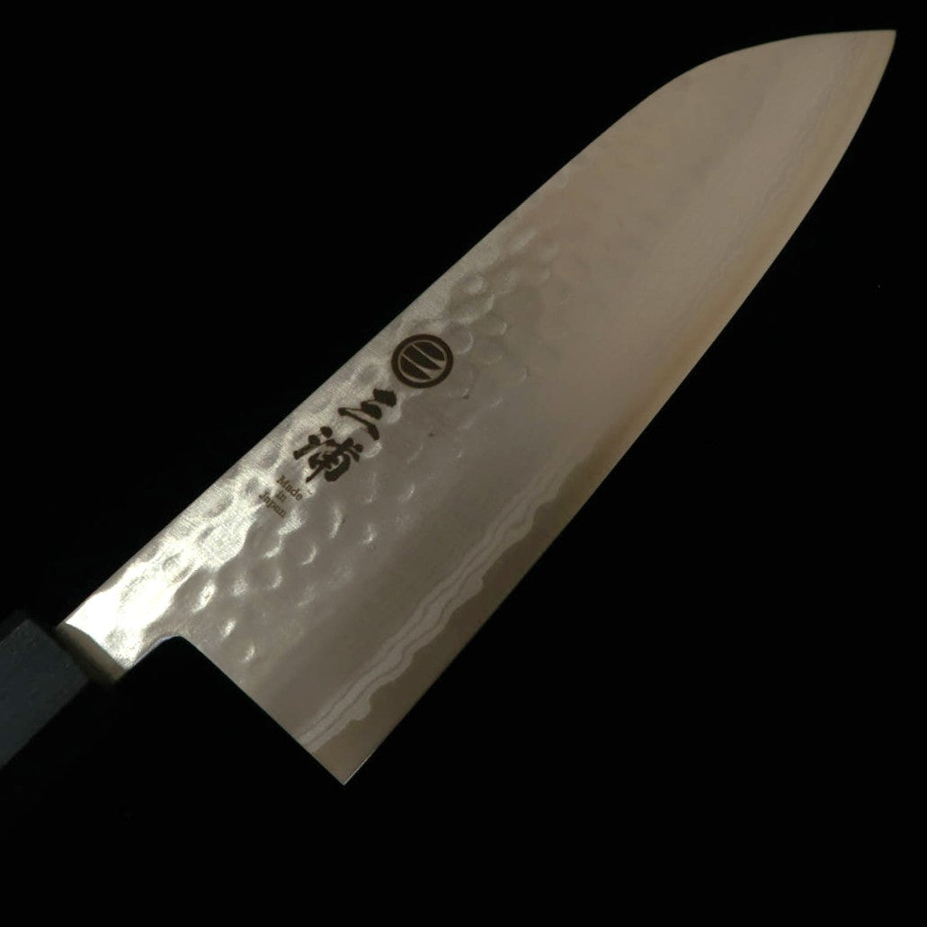 Miura MIURA Santoku VG10 Damas martelé Hanagasumi manche bleu (165 mm)
