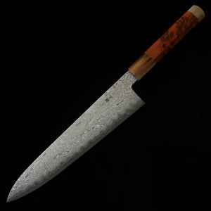 三浦佩MIURA Obidama 牛刀 銀紙三号 ダマスカス ブビンガハンドル（240mm）