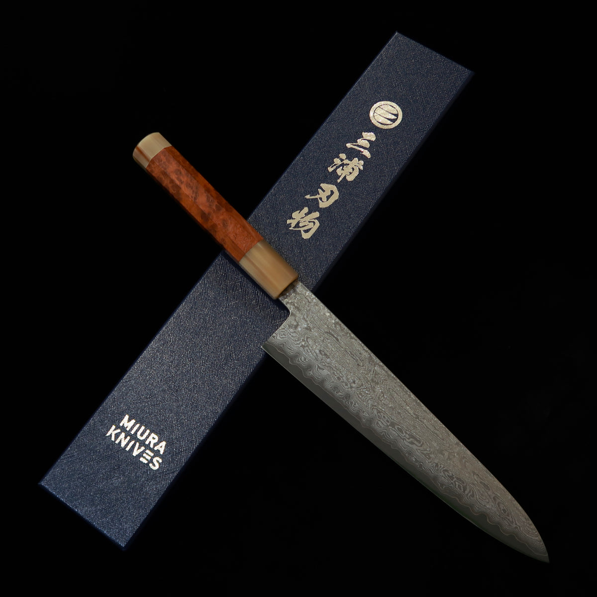 三浦佩MIURA Obidama 牛刀 銀紙三号 ダマスカス ブビンガハンドル（240mm）