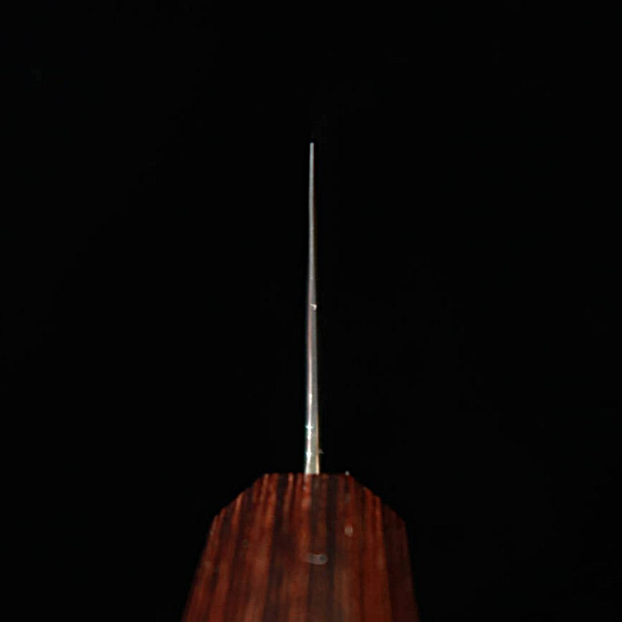 Miura Santoku with Uzuha Nickel Damascus and Keyaki Octagonal Handle (165mm)