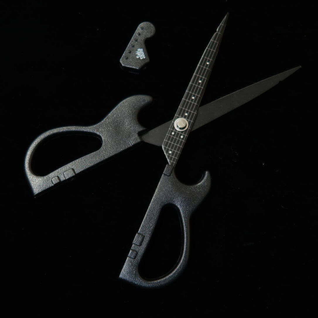 Nikken Cutlery Guitar Scissors with Stand, Black