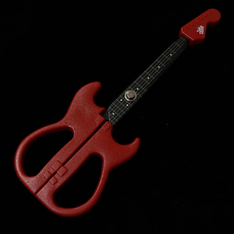 Nikken Cutlery tesoura em formato de guitarra com suporte, vermelha