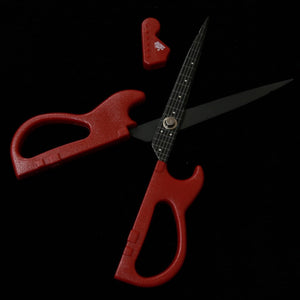 Nikken Cutlery tesoura em formato de guitarra com suporte, vermelha