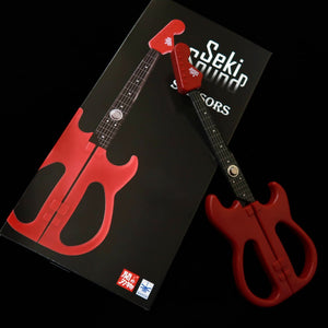 Nikken Cutlery tesoura em formato de guitarra com suporte, vermelha