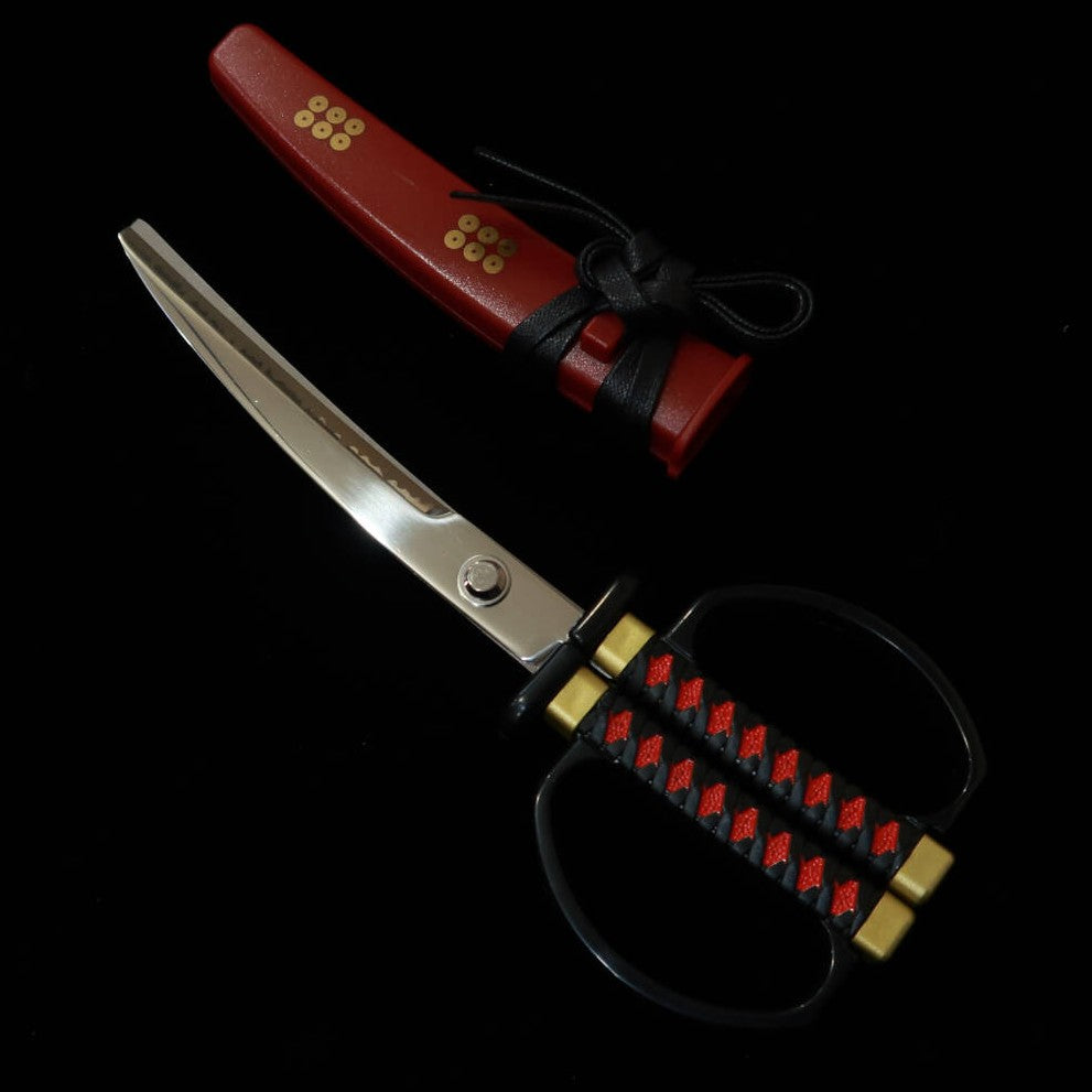 Nikken Cutlery Japanese Sword Scissors with Stand, Sanada Yukimura