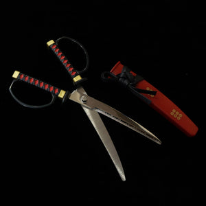 Nikken Hamono tijeras tipo katana japonesa con soporte colgante modelo Sanada Yukimura