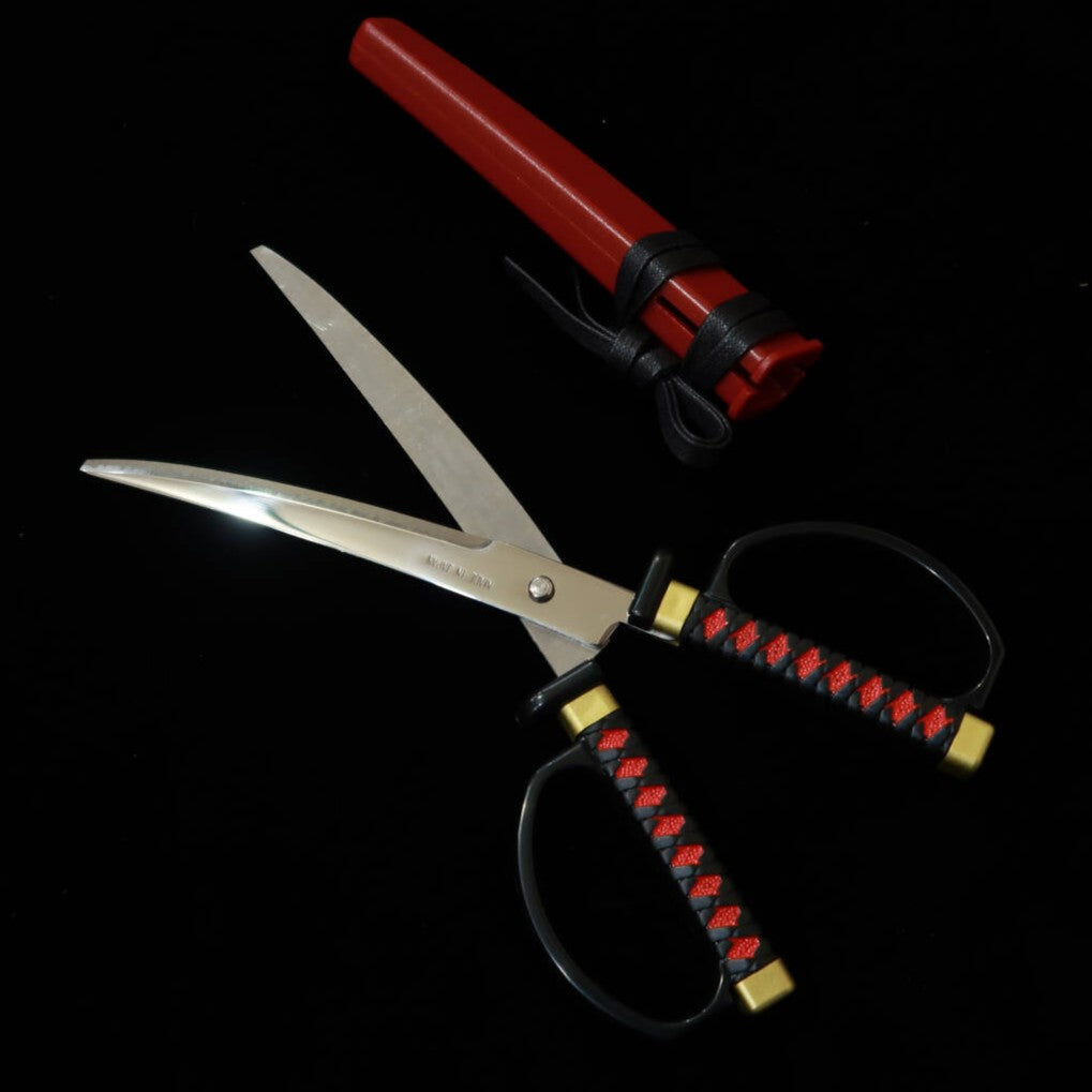 Nikken Hamono tijeras tipo katana japonesa con soporte colgante modelo Sanada Yukimura