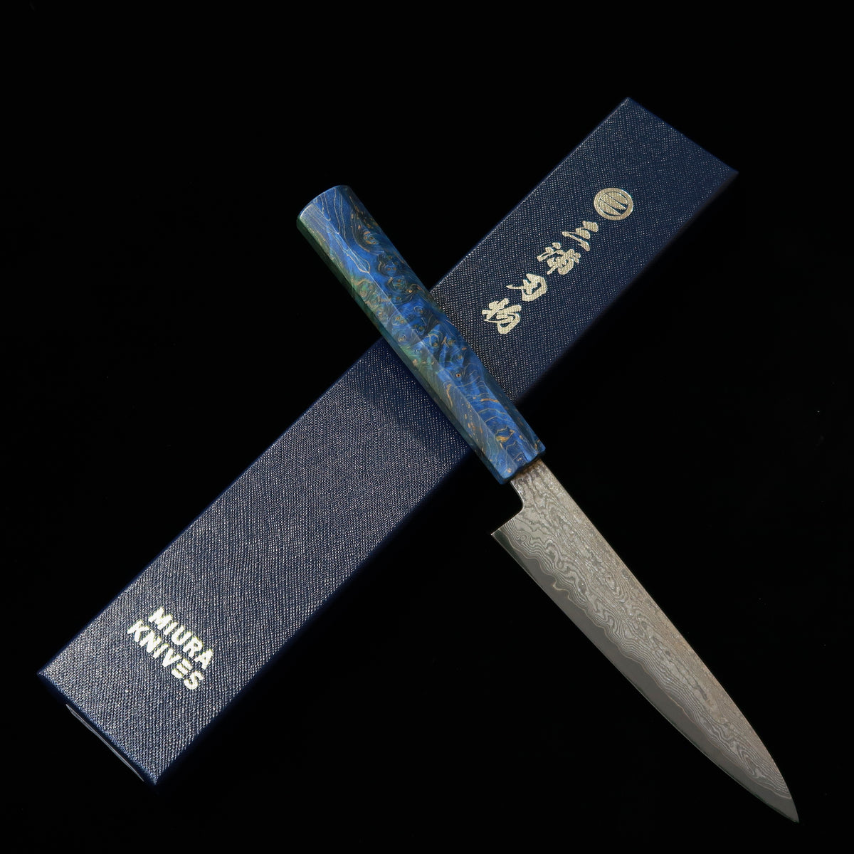 三浦佩MIURA Obidama ペティ 銀紙三号 ダマスカス スタビライズウッド（150mm）