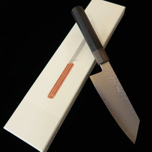 HADO Shiosai VG10 Hammered Black Plywood Handle Small Bunka (135mm)
