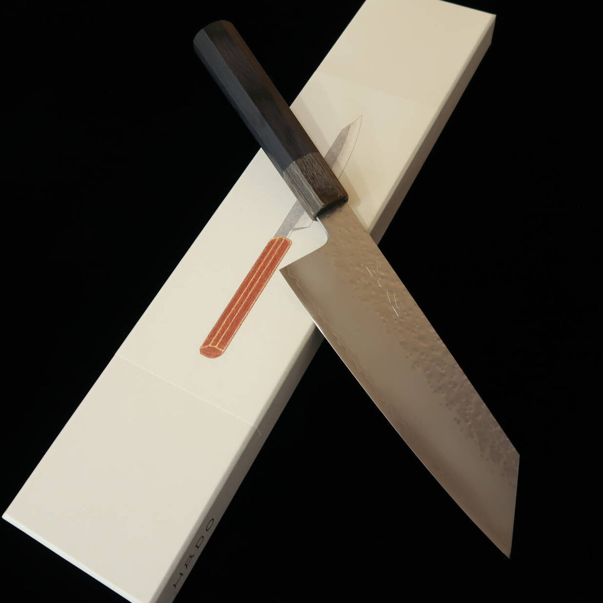 HADO Shiosai VG10 Hammered Black Plywood Handle Bunka (180mm)