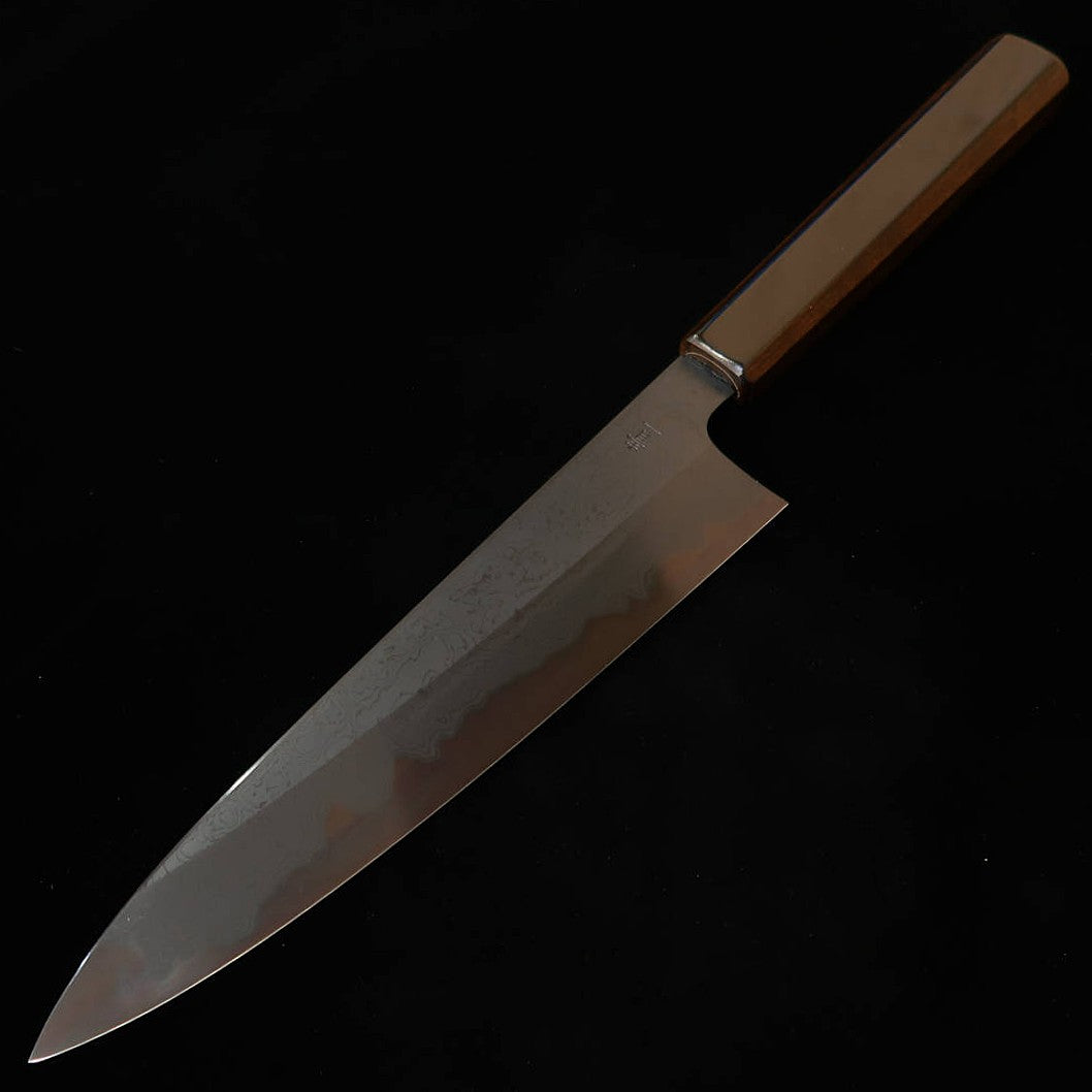KAGEKIYO acero Aogami nº1 damasco ennegrecido, Shikkokuro wa-gyuto (210 mm/240 mm)