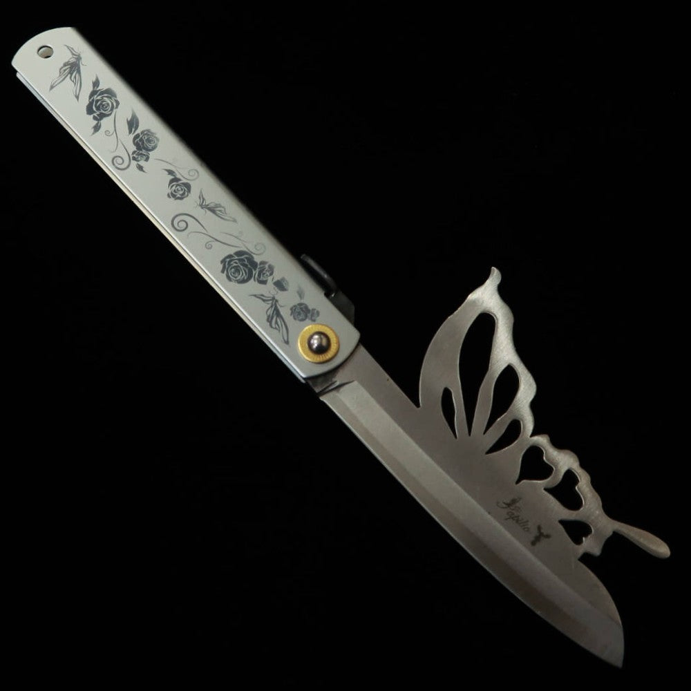 Nagaok Kanekoma KANEKOMA Higonokami Papilio Borboleta Shine Silver Lâmina Azul (120mm)