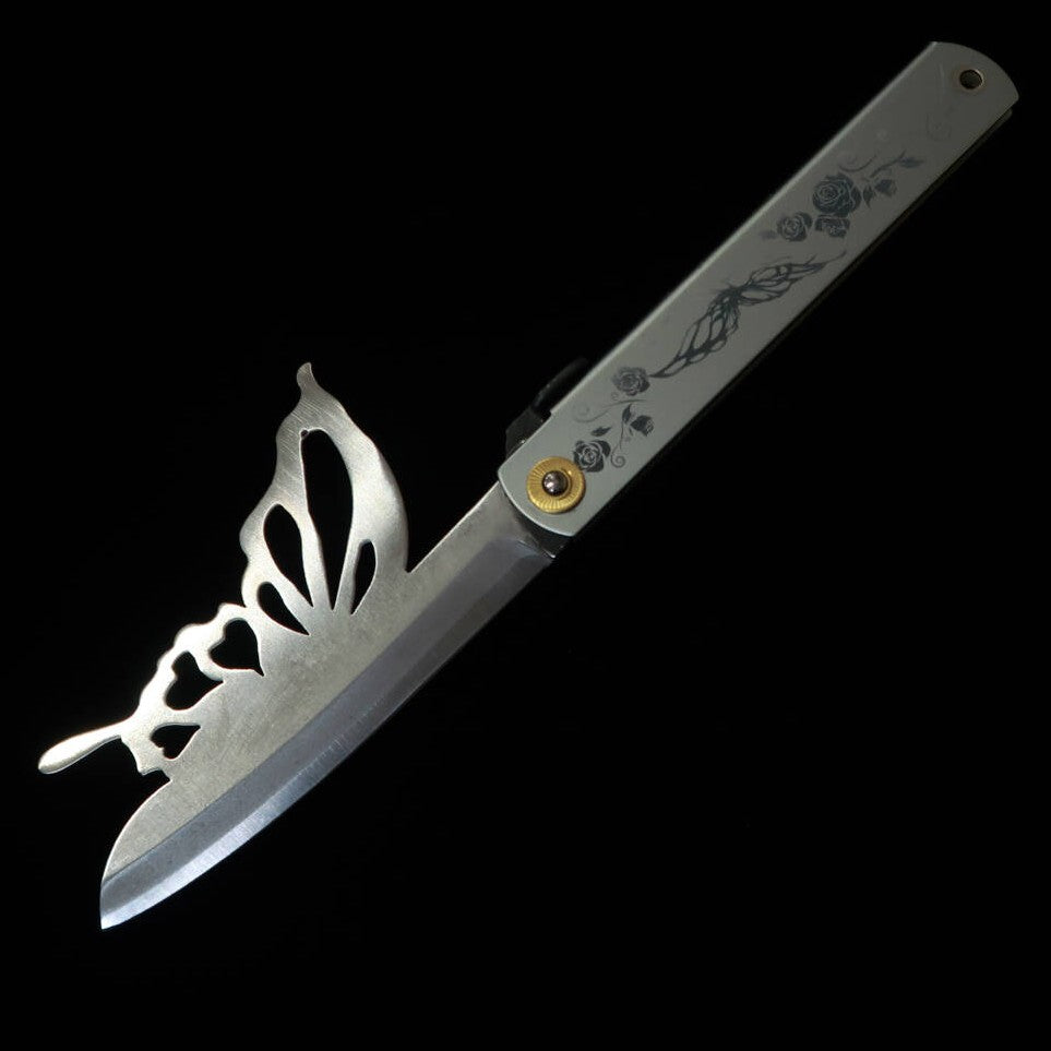 Nagaok Kanekoma KANEKOMA Higonokami Papilio Borboleta Shine Silver Lâmina Azul (120mm)