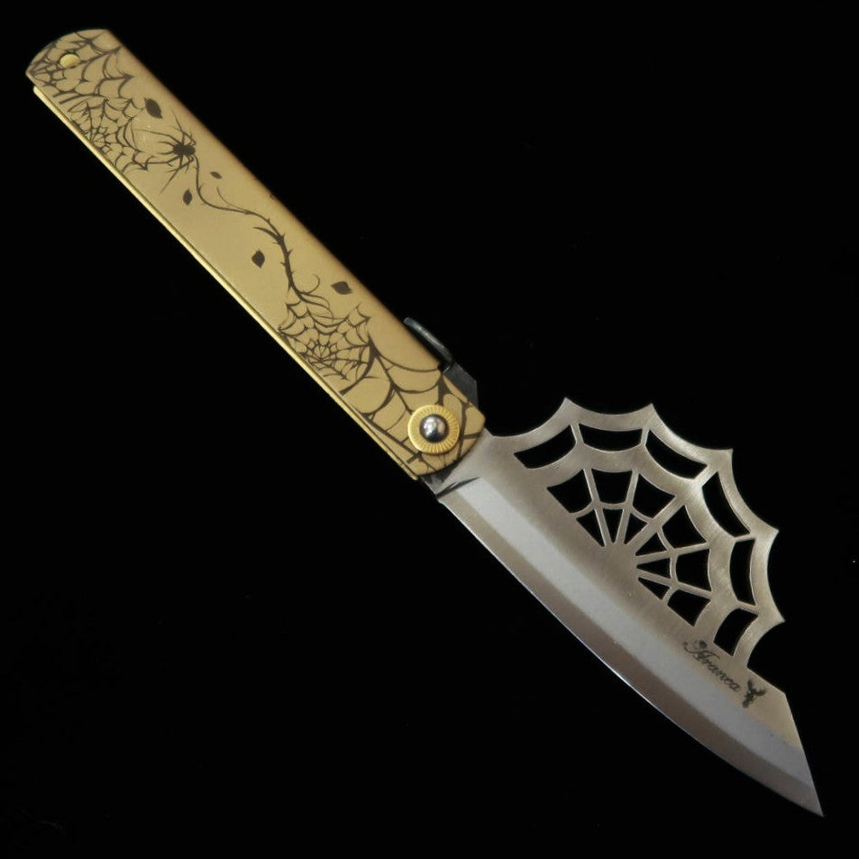 Kanekoma Higonokami Aranea araignée acier bleu laminé (120 mm)