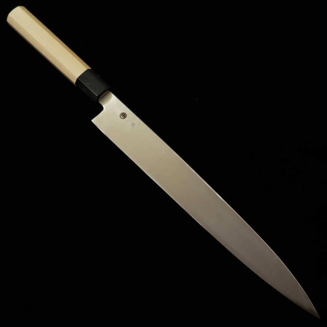 Miura Yanagiba, Ginsan, Left-Handed, Kasumi, with a Water Buffalo horn and Magnolia Wood Octagonal Handle (210-270mm)