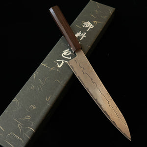 Hatsukokoro Gyuto Ginsan Damascus Ebony Integral Handle (210mm)