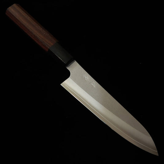 Faca Petty Daruma Hamono, aço Ginpaku nº 3, cabo octogonal de jacarandá (135mm)